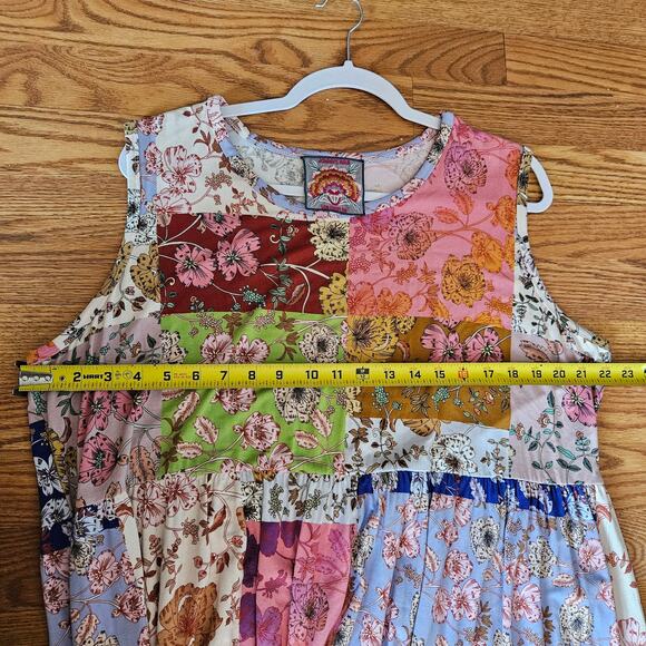Johnny Was Cosmo Easy Fit Tea Length Sleeveless Floral Patchwork Boho Dress 3X - Picture 5 of 8